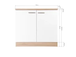 Respekta Küchen-Spülenunterschrank Merle 100 cm Weiß