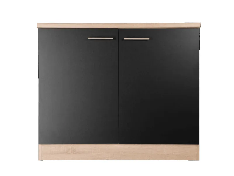 Clearance Respekta Küchen-Spülenunterschrank Merle 100 cm Schwarz