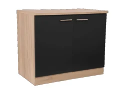Clearance Respekta Küchen-Spülenunterschrank Merle 100 cm Schwarz