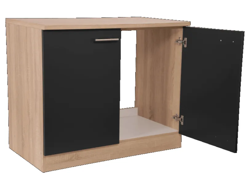 Clearance Respekta Küchen-Spülenunterschrank Merle 100 cm Schwarz