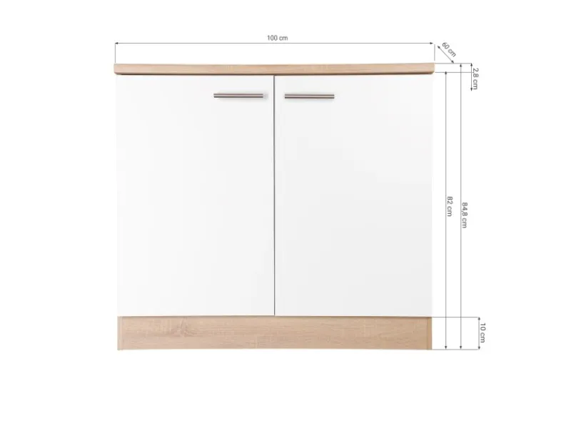 Clearance Respekta Küchen-Spülenunterschrank Merle 100 cm Schwarz