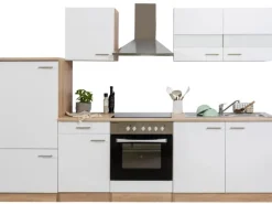 New Respekta Küchenzeile 270 cm Eiche Sägerau Weiß