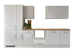 Respekta Einbauküchen<Küchenzeile Anton LBBERP310LHWC ohne E-Geräte 310 cm Lärche Weiß