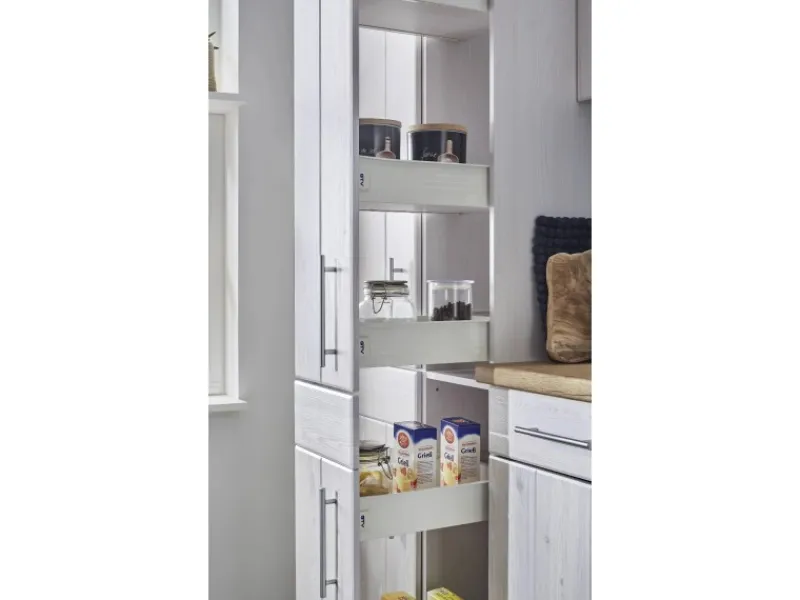 Respekta Einbauküchen<Küchenzeile Anton LBBERP310LHWC ohne E-Geräte 310 cm Lärche Weiß