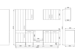 Respekta Premium Landhausküchen|Kühlschränke<Respekta Küchenzeile Anton 270 cm Lärche Weiß matt