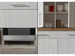 Respekta Premium Landhausküchen|Kühlschränke<Respekta Küchenzeile Antons 280 cm Lärche Weiß Matt (DAH CH22078IXB)