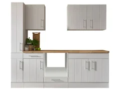 Outlet Respekta Küchenzeile Anton LBBERP240LHWC ohne E-Geräte 240 cm Lärche Weiß