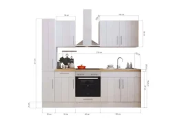 Outlet Respekta Küchenzeile Anton LBBERP240LHWC ohne E-Geräte 240 cm Lärche Weiß