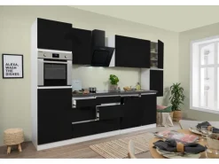 Respekta Premium Respekta Küchenzeile GLRP330HWS Grifflos 330 cm -Weiß< Kochfelder|Kühlschränke
