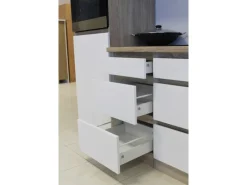Respekta Premium Respekta Küchenzeile GLRP280HESW Grifflos 280 cm Weiß Hochglanz-Sonoma Eiche< Kochfelder|Kühlschränke