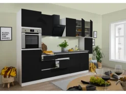 Respekta Premium Kochfelder|Kühlschränke<Respekta Küchenzeile GLRP320HWS Grifflos 320 cm -Weiß
