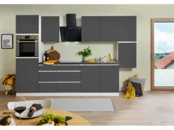 Respekta Premium Kochfelder|Kühlschränke<Respekta Küchenzeile GLRP320HWG Grifflos 320 cm -Weiß