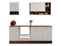Respekta Küchenzeile Hilde LBBEKB220EWC ohne E-Geräte 220 cm Weiß< Einbauküchen|Küchenschränke