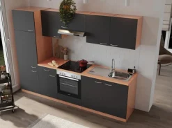 Respekta Kühlschränke|Einbauküchen<Küchenzeile KB270BGEC 270 cm -Buche Nachbildung