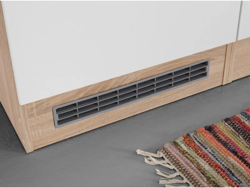 Hot Respekta Küchenzeile KB280ENWPC 280 cm Weiß Eiche-Natura Nachbildung