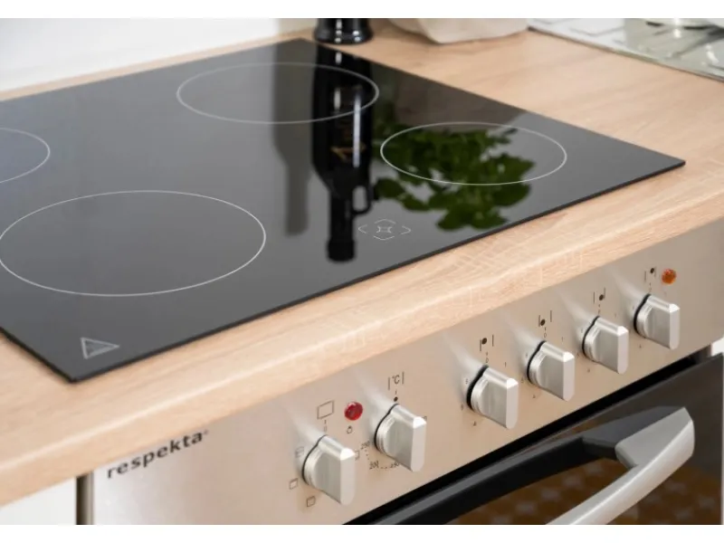 Discount Respekta Küchenzeile KB300ESGC 300 cm -Eiche Sägerau Nachbildung Grau