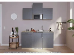 Respekta Küchenzeile KB150ESGMIC 150 cm -Eiche Sägeräu Nachbildung< Winkelküchen|Pantryküchen