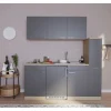 Respekta Küchenzeile KB180ESG 180 cm Grau-Eiche Sonoma Sägerau Nachbildung< Kochfelder|Kühlschränke