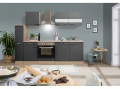 Respekta Single-Küchen|Kochfelder<Küchenzeile KB240ESGC 240 cm -Eiche