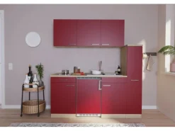 Respekta Küchenzeile KB180ESRC 180 cm Rot-Eiche Sonoma Sägerau Nachbildung< Single-Küchen|Kochfelder