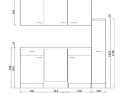 Respekta Single-Küchen|Kochfelder<Küchenzeile KB180ESR 180 cm Rot-Eiche Sonoma Sägerau Nachbildung