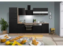 Respekta Winkelküchen|Einbauküchen<Küchenzeile KB280ESSCGKE 280 cm -Eiche Sägerau Nachbildung