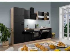 Respekta Winkelküchen|Einbauküchen<Küchenzeile KB280ESSCGKE 280 cm -Eiche Sägerau Nachbildung
