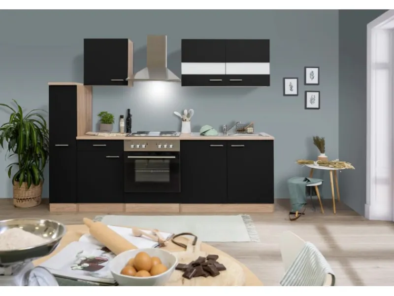 Respekta Küchenzeile KB240ESS 240 cm -Eiche< Einbauküchen|Herde