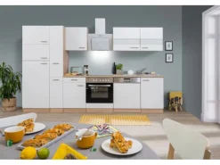 Respekta Küchenzeile KB310ESWCGKE 310 cm -Eiche Sägerau Nachbildung< Winkelküchen|Einbauküchen
