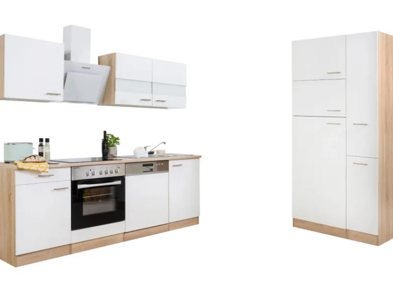 Respekta Küchenzeile KB310ESWCGKE 310 cm -Eiche Sägerau Nachbildung< Winkelküchen|Einbauküchen