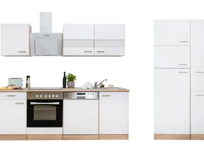 Respekta Küchenzeile KB310ESWCGKE 310 cm -Eiche Sägerau Nachbildung< Winkelküchen|Einbauküchen