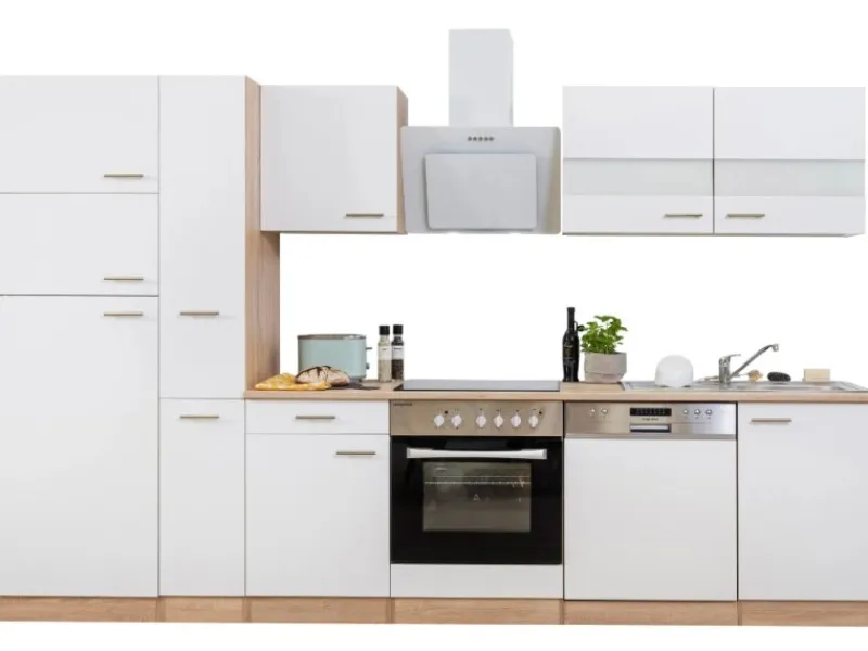 Respekta Küchenzeile KB310ESWCGKE 310 cm -Eiche Sägerau Nachbildung< Winkelküchen|Einbauküchen