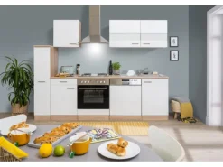 Respekta Küchenzeile KB250ESW 250 cm -Eiche< Herde