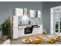 Respekta Küchenzeile KB250ESW 250 cm -Eiche< Herde