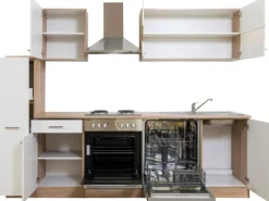 Respekta Küchenzeile KB250ESW 250 cm -Eiche< Herde