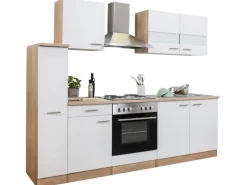 Hot Respekta Küchenzeile KB240ESW 240 cm -Eiche Weiß