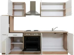Hot Respekta Küchenzeile KB240ESW 240 cm -Eiche Weiß