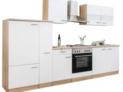 Respekta Küchenzeile KB300ESW 300 cm -Eiche Sägerau Nachbildung< Herde|Kühlschränke