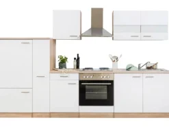 Respekta Küchenzeile KB300ESW 300 cm -Eiche Sägerau Nachbildung< Herde|Kühlschränke