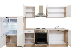 Respekta Küchenzeile KB300ESW 300 cm -Eiche Sägerau Nachbildung< Herde|Kühlschränke