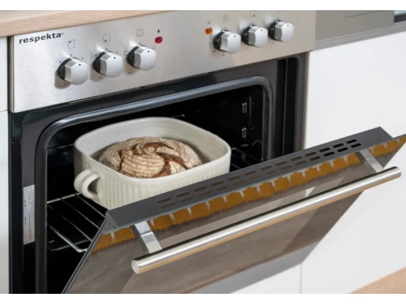 Discount Respekta Küchenzeile KB210ESW 210 cm -Eiche Sägerau Nachbildung Weiß