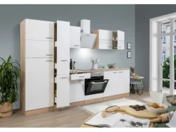 Respekta Kühlschränke|Einbauküchen<Küchenzeile KB300ESWCGKE 300 cm -Eiche Sägerau Nachbildung