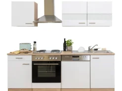Respekta Winkelküchen|Einbauküchen<Küchenzeile KB220ESW 220 cm -Eiche Sägerau Nachbildung