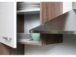 Best Respekta Küchenzeile KB300EYG 300 cm -Eiche York Nachbildung Grau Seidenglanz