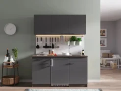 Respekta Single-Küchen|Miniküchen<Küchenzeile KB150EYGC 150 cm -Eiche York Nachbildung