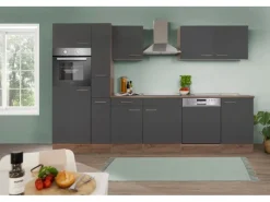 Respekta Einbauküchen|Kochfelder<Küchenzeile KB310EYG 310 cm -Eiche York Nachbildung