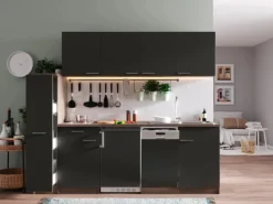 Respekta Küchenzeile KB225EYGC 225 cm -Eiche York Nachbildung< Winkelküchen