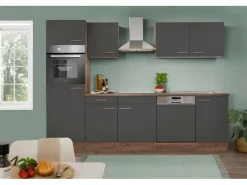 Respekta Einbauküchen|Kochfelder<Küchenzeile KB280EYG 280 cm -Eiche York Nachbildung