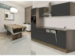 Respekta Einbauküchen|Kochfelder<Küchenzeile KB280EYG 280 cm -Eiche York Nachbildung