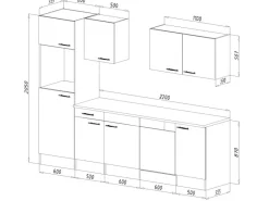 Respekta Einbauküchen|Kochfelder<Küchenzeile KB280EYG 280 cm -Eiche York Nachbildung